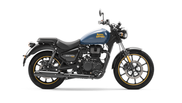 2023 Royal Enfield METEOR 350 in a FIREBALL BLUE exterior color. Cross Country Powersports 732-491-2900 crosscountrypowersports.com 