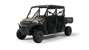 2025 Polaris Ranger Crew 1000 Premium  in a Polaris Pursuit Camo exterior color. El Campo Cycle Center (979) 543-8442 pixelmotiondemo.com 