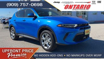 2024 Dodge Hornet R/T Plus in a Blu Bayou exterior color and Blackinterior. Ontario Auto Center ontarioautocenter.com 
