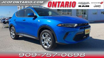 2024 Dodge Hornet R/T Plus in a Blu Bayou exterior color and Blackinterior. Ontario Auto Center ontarioautocenter.com 