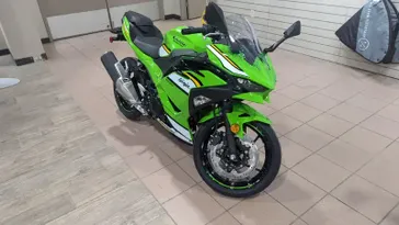 2025 Kawasaki NINJA 500 KRT EDITION LIME GREEN AND EBONY AND PEARL BLIZZARD WHITE