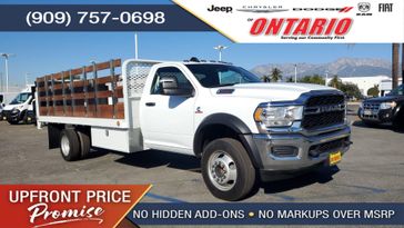 2024 RAM 4500 Chassis Cab Tradesman in a Bright White Clear Coat exterior color and Diesel Gray/Blackinterior. Ontario Auto Center ontarioautocenter.com 