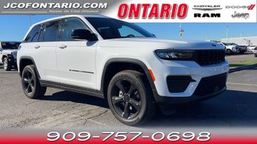 2023 Jeep Grand Cherokee Altitude X 4x4 in a Bright White Clear Coat exterior color and Global Blackinterior. Jeep Chrysler Dodge RAM FIAT of Ontario 909-757-0698 jcofontario.com 