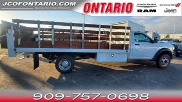 2024 RAM 4500 Chassis Cab Tradesman in a Bright White Clear Coat exterior color and Diesel Gray/Blackinterior. Ontario Auto Center ontarioautocenter.com 