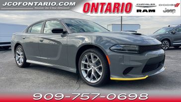 2023 Dodge Charger GT in a Destroyer Gray Clear Coat exterior color and Blackinterior. Ontario Auto Center ontarioautocenter.com 