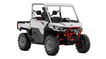 2025 CAN-AM DEFENDER X MR HD10 WITH HALF DOORS HYPER SILVER AND LEGION RED