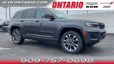 2023 Jeep Grand Cherokee Overland 4x2 in a Baltic Gray Metallic Clear Coat exterior color and Global Blackinterior. Jeep Chrysler Dodge RAM FIAT of Ontario 909-757-0698 jcofontario.com 