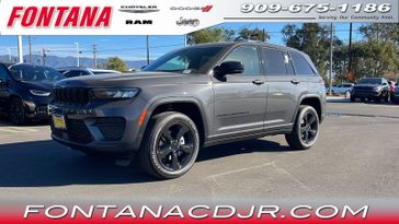 2024 Jeep Grand Cherokee Altitude X 4x4 in a Baltic Gray Metallic Clear Coat exterior color and Global Blackinterior. Fontana Chrysler Dodge Jeep RAM (909) 675-1186 fontanacdjr.com 