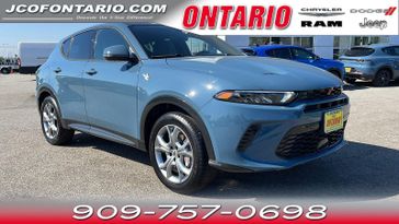 2024 Dodge Hornet R/T Plus in a Blue Steele exterior color and Blackinterior. Ontario Auto Center ontarioautocenter.com 