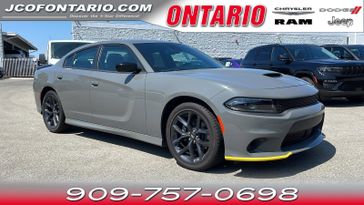 2023 Dodge Charger Gt Rwd in a Destroyer Gray exterior color and Blackinterior. Jeep Chrysler Dodge RAM FIAT of Ontario 909-757-0698 jcofontario.com 