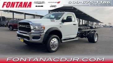 2024 RAM 5500 Chassis Cab Tradesman in a Bright White Clear Coat exterior color and Diesel Gray/Blackinterior. Fontana Chrysler Dodge Jeep RAM (909) 675-1186 fontanacdjr.com 