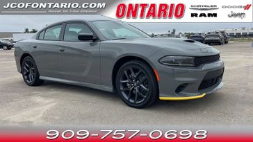 2023 Dodge Charger GT in a Destroyer Gray Clear Coat exterior color and Blackinterior. Ontario Auto Center ontarioautocenter.com 