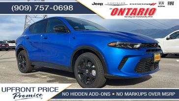2024 Dodge Hornet R/T Plus in a Blu Bayou exterior color and Blackinterior. Ontario Auto Center ontarioautocenter.com 