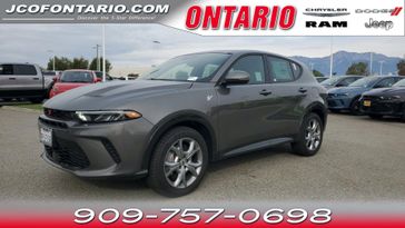 2024 Dodge Hornet R/T Plus in a Gray Cray exterior color and Blackinterior. Ontario Auto Center ontarioautocenter.com 