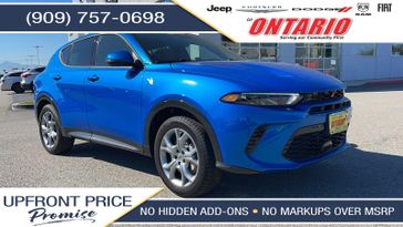2024 Dodge Hornet R/T Plus in a Blu Bayou exterior color and Blackinterior. Ontario Auto Center ontarioautocenter.com 