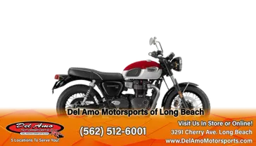 2023 Triumph BONNEVILLE T100  in a CARNIVAL RED/FUSION WHITE exterior color. Del Amo Motorsports of Long Beach (562) 362-3160 delamomotorsports.com 