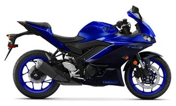 2023 Yamaha YZF in a Team Yamaha Blue exterior color. New England Powersports 978 338-8990 pixelmotiondemo.com 