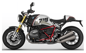 2022 BMW R nineT in a Option 719 Night Black Matte / Aluminum Matte exterior color. San Jose BMW Motorcycles 555-555-5555 sjbmw.com 