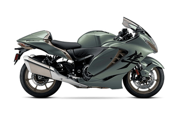 2025 SUZUKI HAYABUSA METALLIC MATTE GREEN AND METALLIC MATTE TITANIUM SILVER