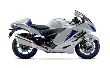 2025 SUZUKI HAYABUSA METALLIC MYSTIC SILVER AND PEARL VIGOR BLUE