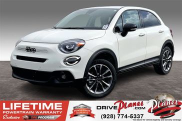 2023 Fiat 500x Pop Awd in a Bianco Gelato (White Clear Coat) exterior color and Blackinterior. Planet Chrysler Dodge Jeep Ram FIAT of Flagstaff (928) 569-5797 planetchryslerdodgejeepram.com 