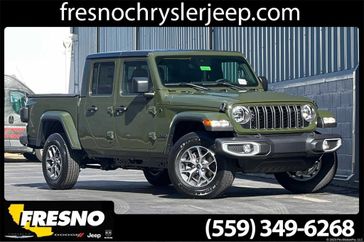 2024 Jeep Gladiator Sport S 4x4 in a Sarge Green Clear Coat exterior color. Fresno Chrysler Dodge Jeep RAM 559-206-5254 fresnochryslerjeep.com 