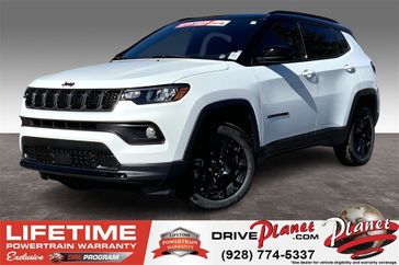 2024 Jeep Compass Latitude 4x4 in a Bright White Clear Coat exterior color and Blackinterior. Planet Chrysler Dodge Jeep Ram FIAT of Flagstaff (928) 569-5797 planetchryslerdodgejeepram.com 