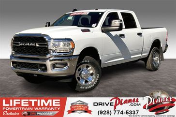2024 RAM 2500 Tradesman Crew Cab 4x4 6'4' Box in a Bright White Clear Coat exterior color and Blackinterior. Planet Chrysler Dodge Jeep Ram FIAT of Flagstaff (928) 569-5797 planetchryslerdodgejeepram.com 