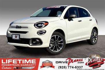 2023 Fiat 500x Sport Awd in a Bianco Gelato (White Clear Coat) exterior color and Blackinterior. Planet Chrysler Dodge Jeep Ram FIAT of Flagstaff (928) 569-5797 planetchryslerdodgejeepram.com 