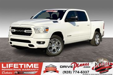 2024 RAM 1500 Big Horn Crew Cab 4x4 5'7' Box in a Bright White Clear Coat exterior color and Blackinterior. Planet Chrysler Dodge Jeep Ram FIAT of Flagstaff (928) 569-5797 planetchryslerdodgejeepram.com 