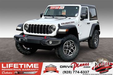 2024 Jeep Wrangler 2-door Rubicon in a Bright White Clear Coat exterior color and Blackinterior. Planet Chrysler Dodge Jeep Ram FIAT of Flagstaff (928) 569-5797 planetchryslerdodgejeepram.com 
