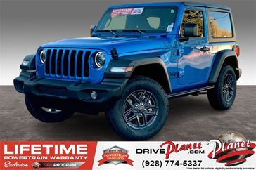 2024 Jeep Wrangler 2-door Sport S in a Hydro Blue Pearl Coat exterior color and Blackinterior. Planet Chrysler Dodge Jeep Ram FIAT of Flagstaff (928) 569-5797 planetchryslerdodgejeepram.com 