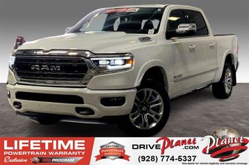 2024 RAM 1500 Limited Crew Cab 4x4 5'7' Box in a Bright White Clear Coat exterior color and Blackinterior. Planet Chrysler Dodge Jeep Ram FIAT of Flagstaff (928) 569-5797 planetchryslerdodgejeepram.com 