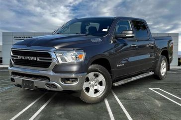 2019 RAM 1500 Big Horn Lone Star in a Granite Crystal Metallic Clear Coat exterior color and Blackinterior. Crystal Chrysler Jeep Dodge Ram (760) 507-2975 pixelmotiondemo.com 