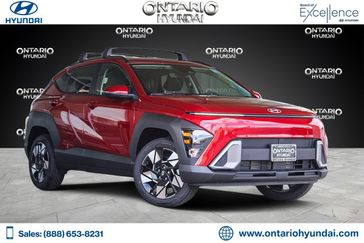 2024 Hyundai Kona SEL in a Ultimate Red Metallic exterior color and Blackinterior. Ontario Auto Center ontarioautocenter.com 