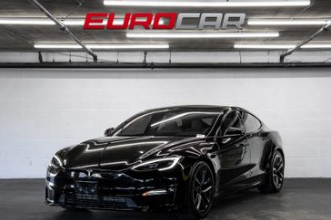 2022 Tesla Model S Plaid in a Black exterior color and Taninterior. Eurocars OC 949-722-7121 eurocaroc.com 