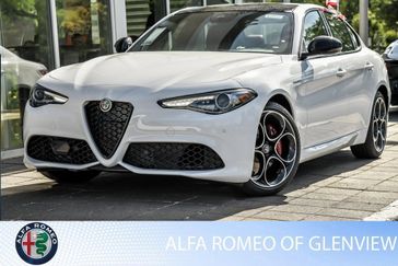 2023 Alfa Romeo Giulia Veloce in a Alfa White exterior color and Blackinterior. Alfa Romeo of Glenview 847-558-1263 alfaromeoglenview.com 