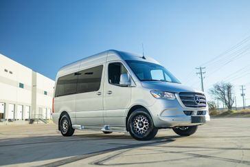 2021 Mercedes-Benz Sprinter 2500 Earth Explorer Custom 9 Pass  144 WB in a Iridium Silver exterior color and Blackinterior. Lotus of Dallas (214) 483-9040 lotusofdallas.com 