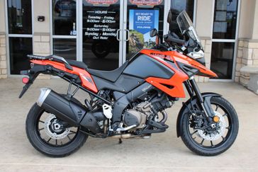 New 2024 SUZUKI VSTROM 1050 GLASS BLAZE ORANGE AND GLASS SPARKLE BLACK 