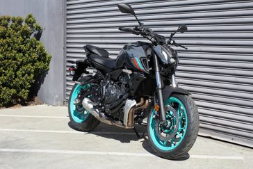 2023 Yamaha MT 07 in a CYAN STORM exterior color. SoSo Cycles 877-344-5251 sosocycles.com 
