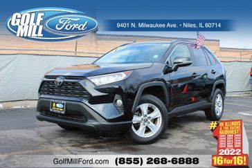 2021 Toyota RAV4 XLE in a Midnight Black Metallic exterior color and Blackinterior. Glenview Luxury Imports 847-904-1233 glenviewluxuryimports.com 