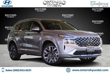 2023 Hyundai Santa Fe Calligraphy in a Shimmering Silver exterior color and Blackinterior. Ontario Auto Center ontarioautocenter.com 