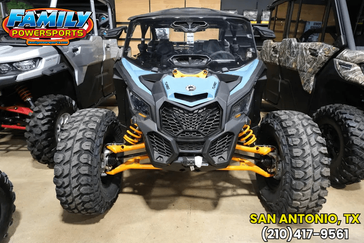 2025 CAN-AM MAVERICK X3 MAX DS TURBO SCANDI BLUE AND ORANGE CRUSH in a SCANDI BLUE AND ORANGE CRUSH exterior color. Family PowerSports (877) 886-1997 familypowersports.com 