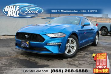 2020 Ford Mustang EcoBoost in a Shadow Black exterior color and Ebonyinterior. Glenview Luxury Imports 847-904-1233 glenviewluxuryimports.com 