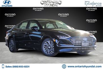 2023 Hyundai Sonata Hybrid Limited in a Onyx Black exterior color and Dark Grayinterior. Ontario Auto Center ontarioautocenter.com 