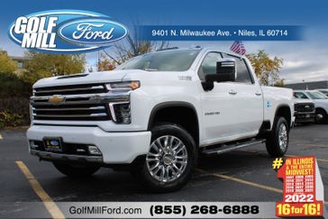 2021 Chevrolet Silverado 2500HD High Country in a Summit White exterior color and Jet Black/Umberinterior. Glenview Luxury Imports 847-904-1233 glenviewluxuryimports.com 