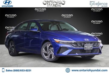 2024 Hyundai Elantra Hybrid Limited in a Intense Blue exterior color and Light Grayinterior. Ontario Auto Center ontarioautocenter.com 