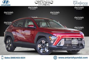 2024 Hyundai Kona SEL in a Ultimate Red Metallic exterior color and Grayinterior. Ontario Auto Center ontarioautocenter.com 