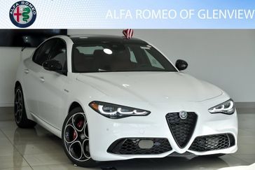 2024 Alfa Romeo Giulia Veloce in a Alfa White exterior color and Blackinterior. Glenview Luxury Imports 847-904-1233 glenviewluxuryimports.com 