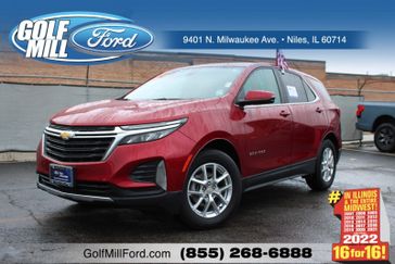 2022 Chevrolet Equinox LT in a Cherry Red Tint Coat exterior color and Jet Blackinterior. Glenview Luxury Imports 847-904-1233 glenviewluxuryimports.com 